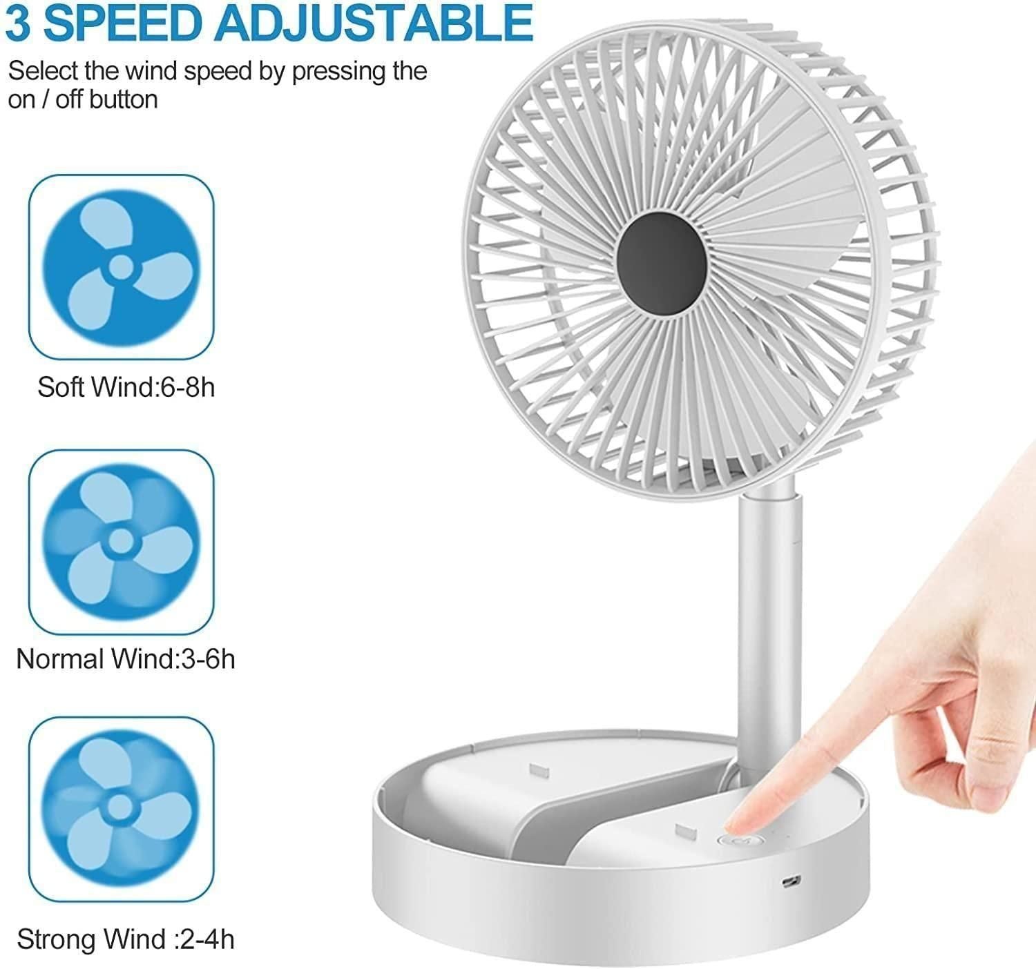 Powerful Rechargeable Table Fan 5wjxrz-wh
