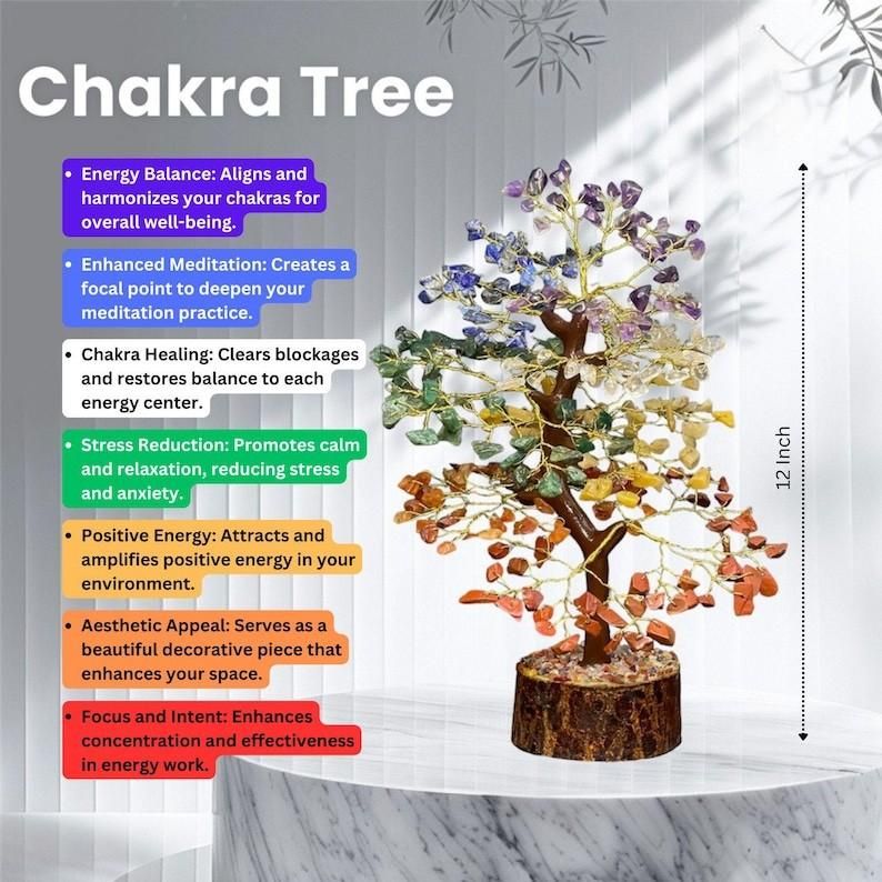 7 Chakra Natural Gemstone Crystal Tree 5wjxrz-wh
