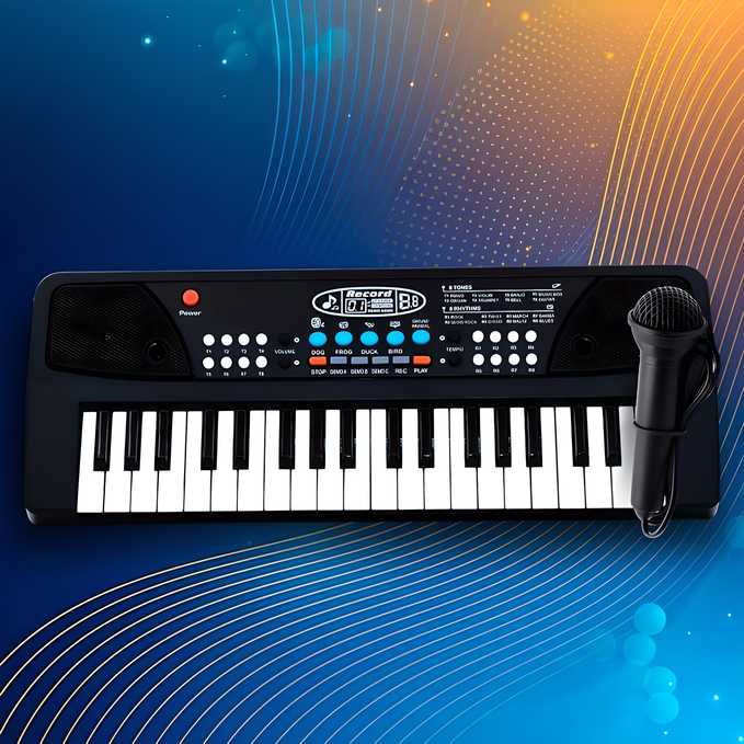 37 Keys Piano Keyboard Toy with Microphone, USB Power Cable & Sound Recording Function Analog Portable Keyboard 5wjxrz-wh