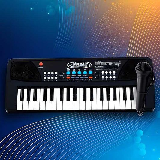 37 Keys Piano Keyboard Toy with Microphone, USB Power Cable & Sound Recording Function Analog Portable Keyboard 5wjxrz-wh