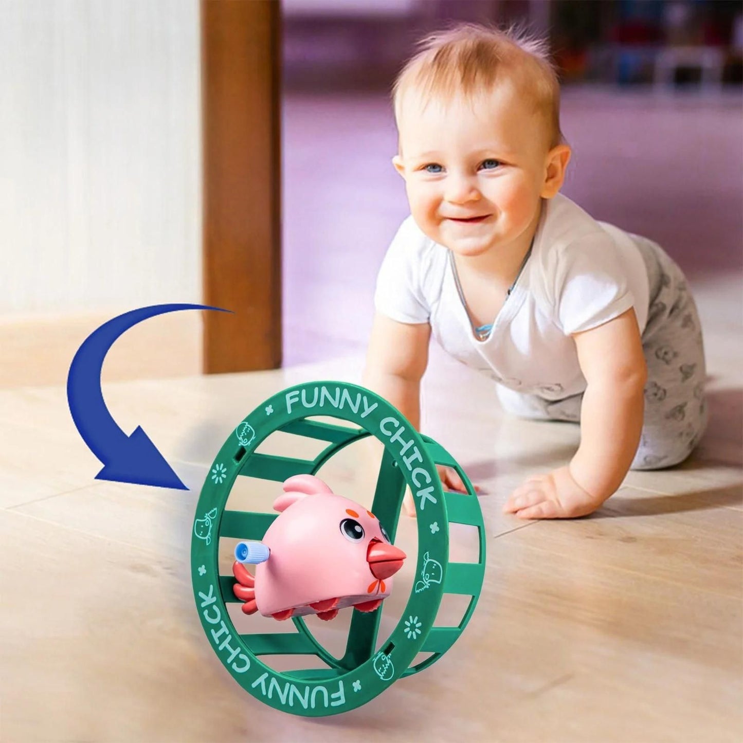 Clockwork Spinning Funny Chicken Loop 5wjxrz-wh