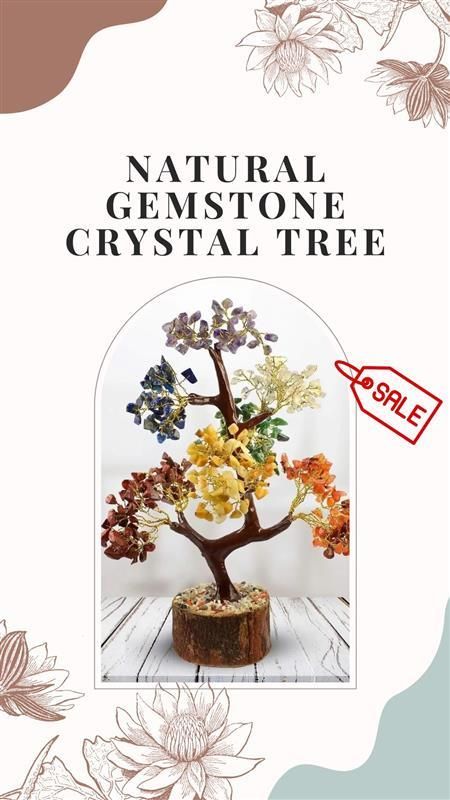 7 Chakra Natural Gemstone Crystal Tree 5wjxrz-wh